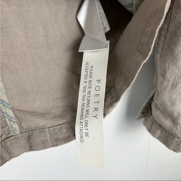 Poetry Womens 100% Linen Blazer Oversized Lagenlook Cotton Lined UK 6 US 2 - Picture 8 of 8